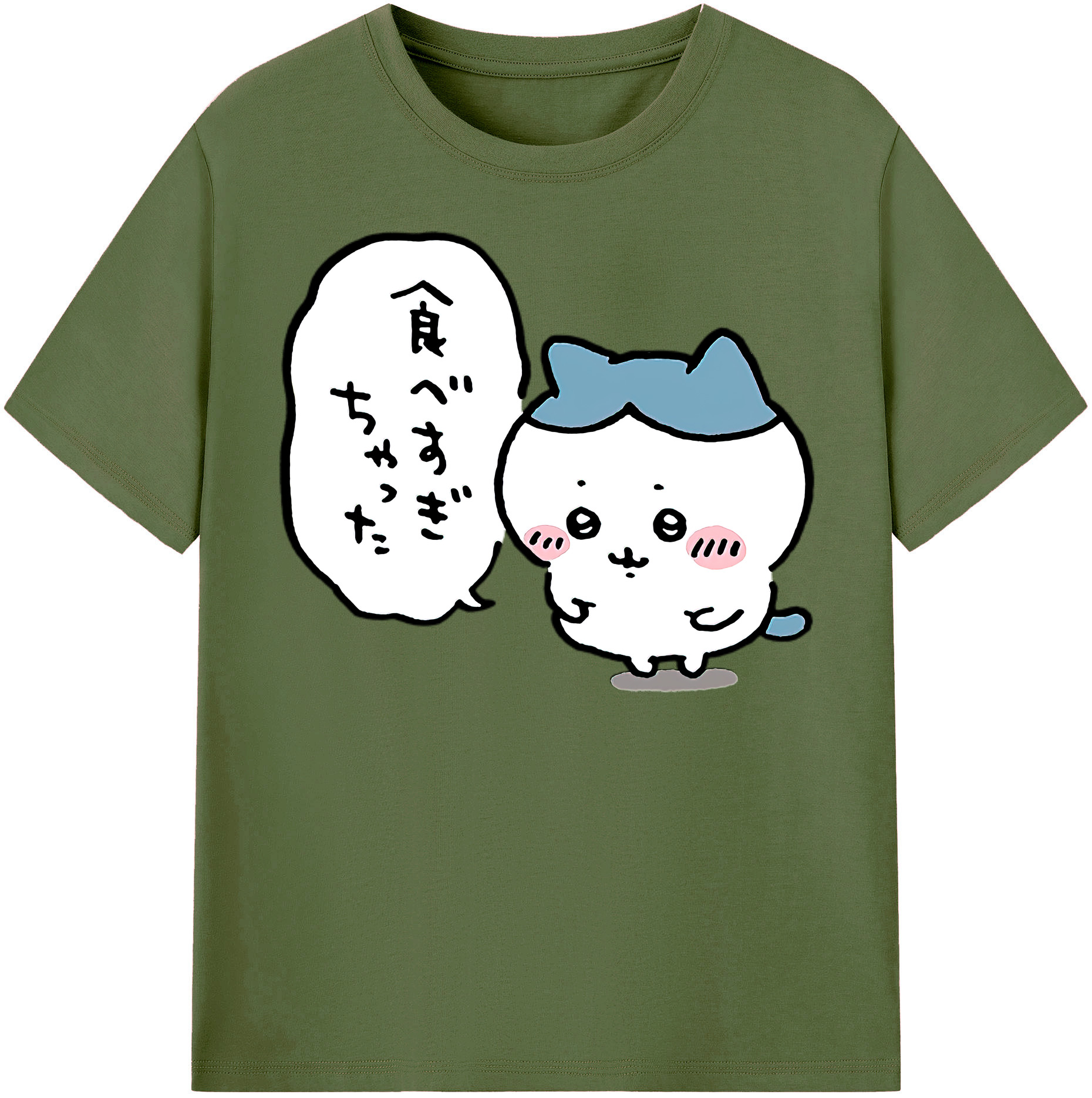 （画像用） ちいかわ ハチワレ Chii-kawa hachiware 綿100％半袖Tシャツ（フロントプリント）